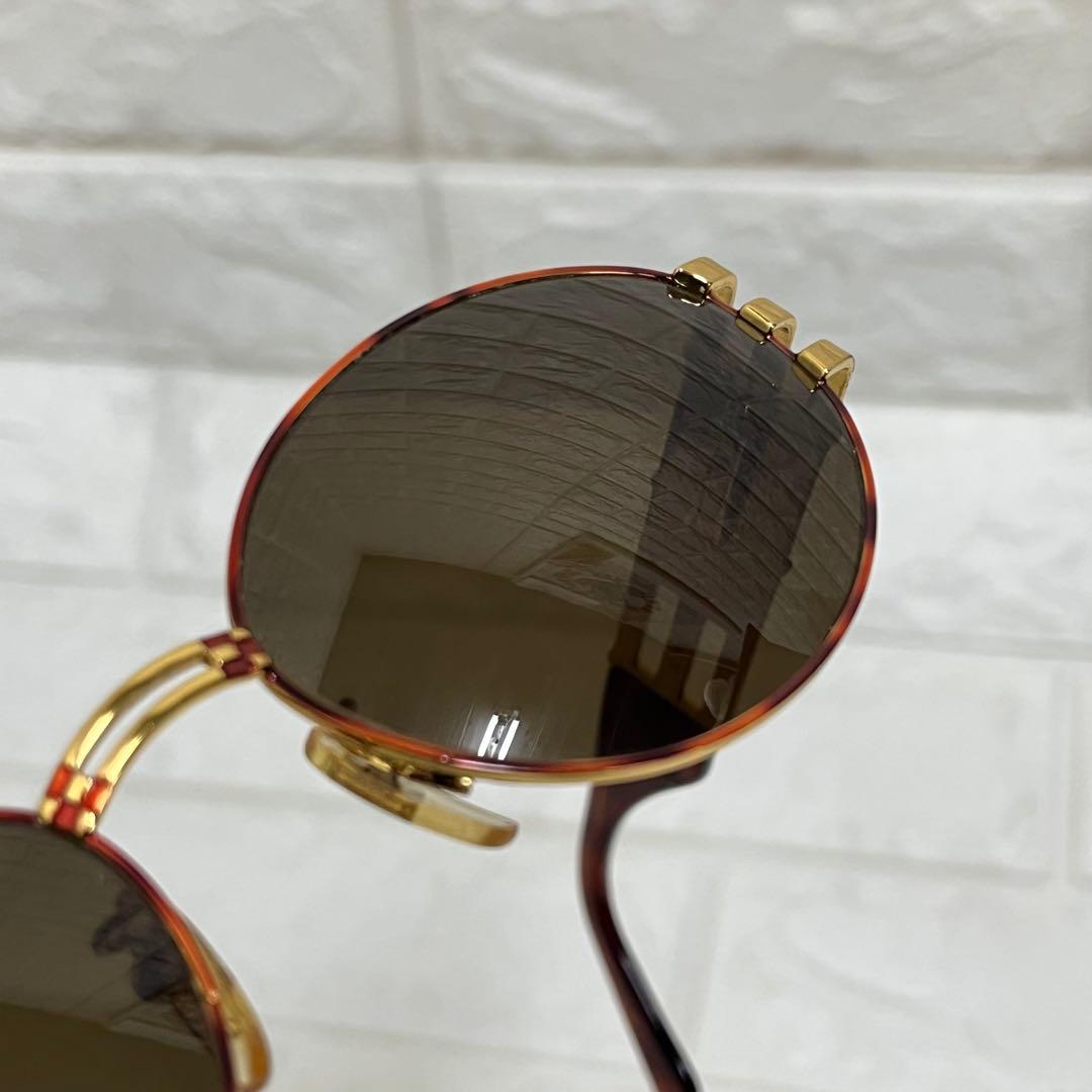 VINTAGE FENDI サングラス オーバル ゴールド ブラック FFメタル