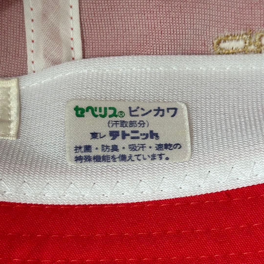 希少✨BALENCIAGA 刺繍ロゴ　バケットハット　赤　レッド　綿ポリ