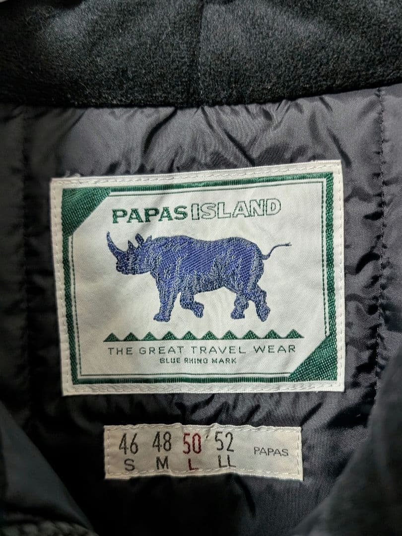 PAPAS キルティングダウンベスト ブラック　Lサイズ