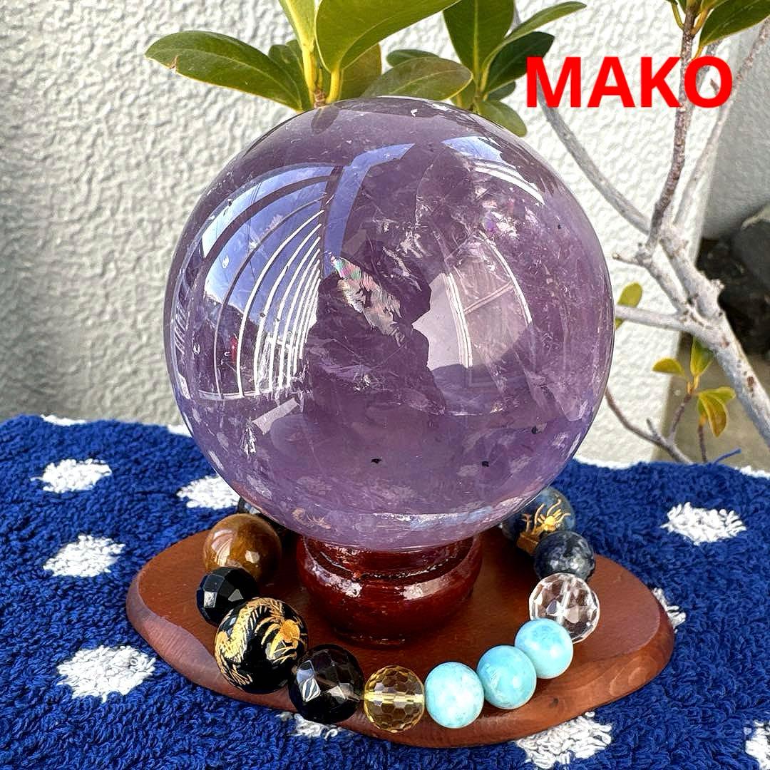 M1881☆アメジスト丸玉直径78mm648g☆天然石　原石☆N60102