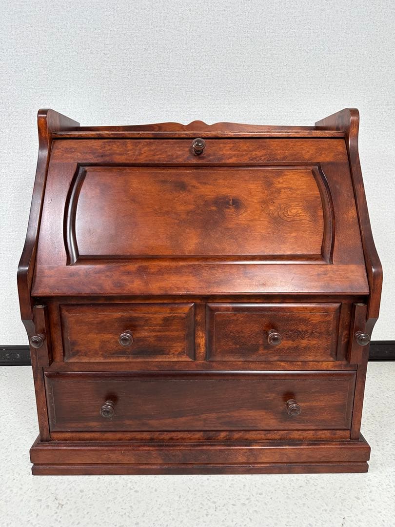 蝦夷民芸 えぞインテリア ライティングビューロー 学習机 書斎 机※i4※