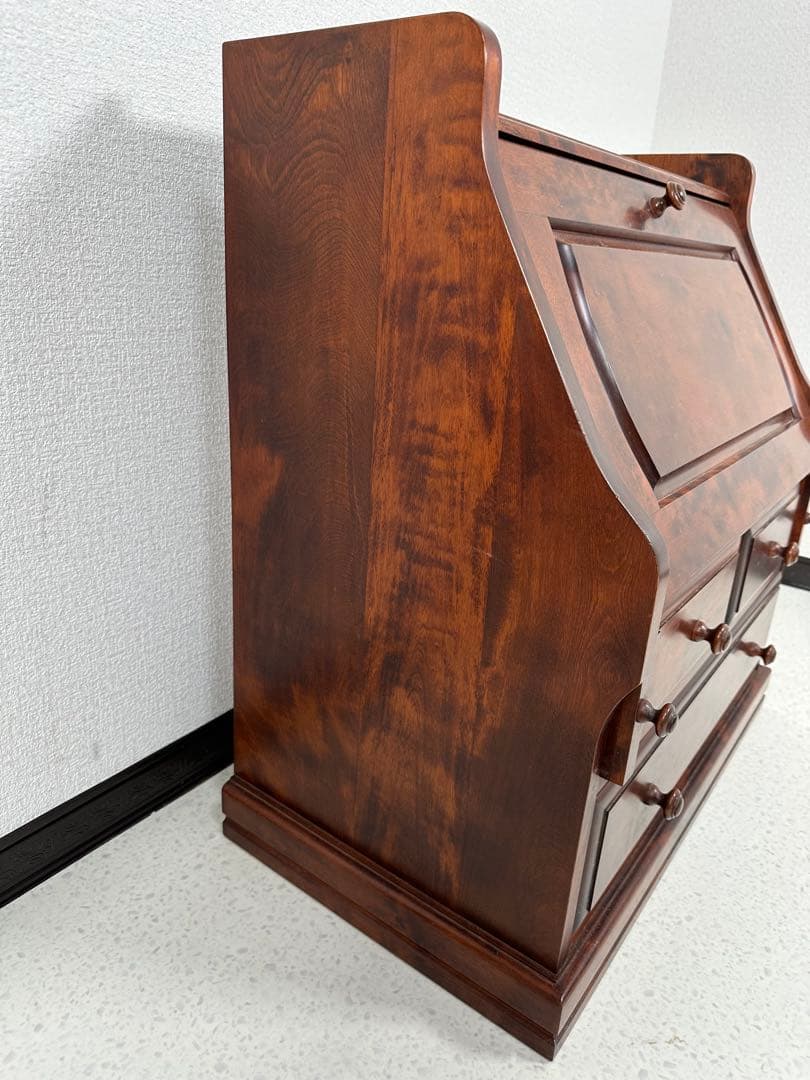 蝦夷民芸 えぞインテリア ライティングビューロー 学習机 書斎 机※i4※