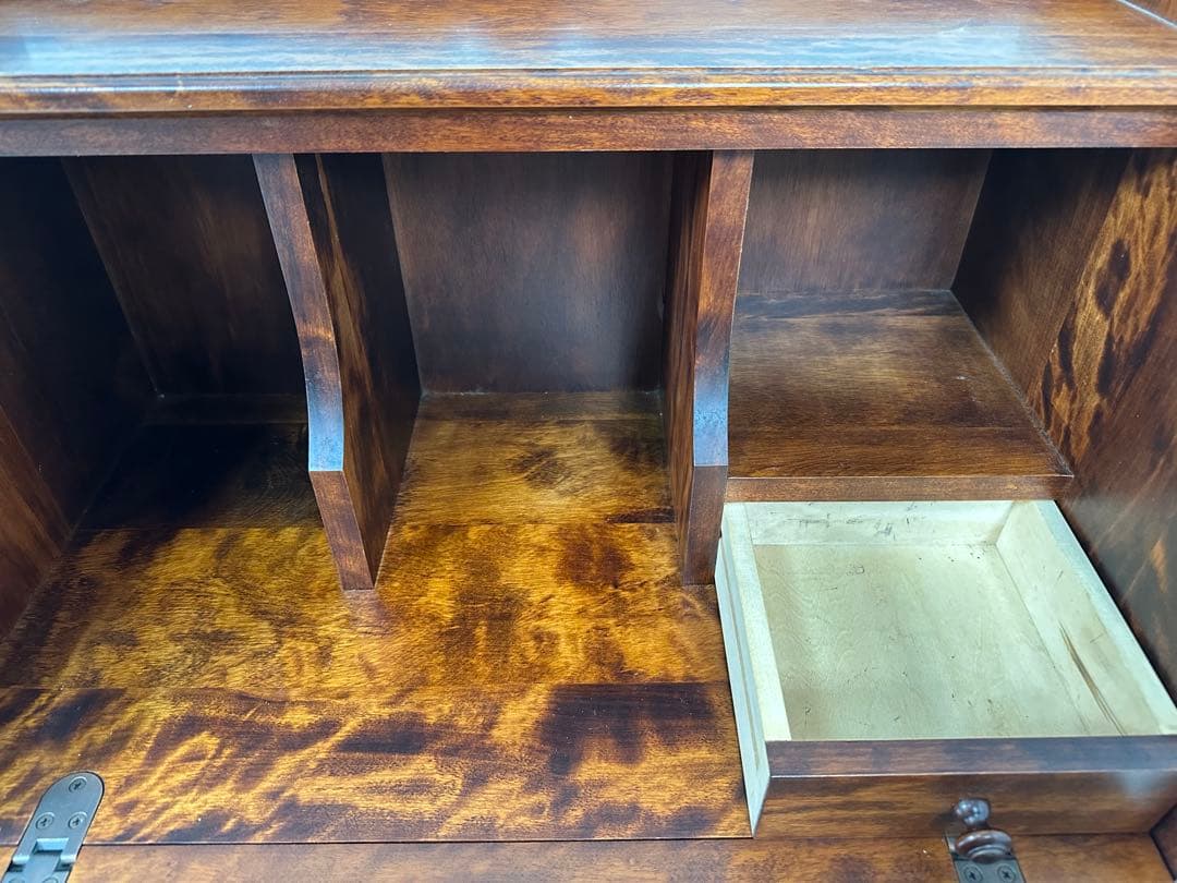 蝦夷民芸 えぞインテリア ライティングビューロー 学習机 書斎 机※i4※