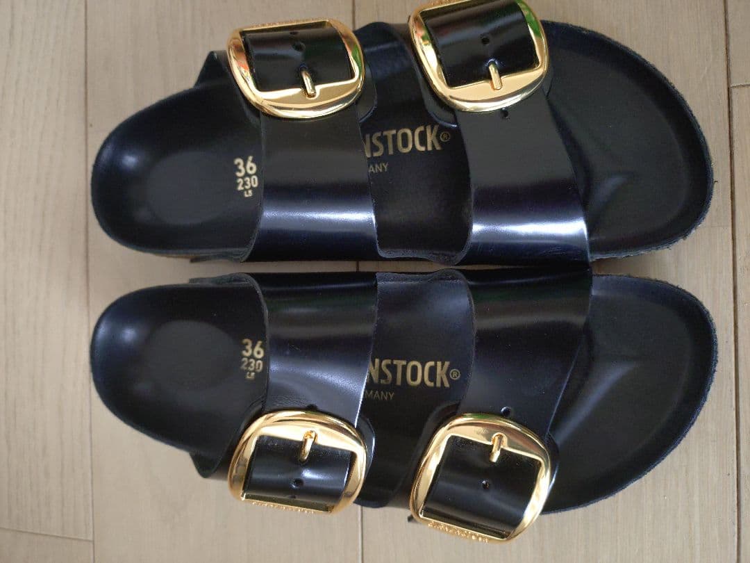 BIRKENSTOCKアリゾナエナメルゴールドバックル36 23