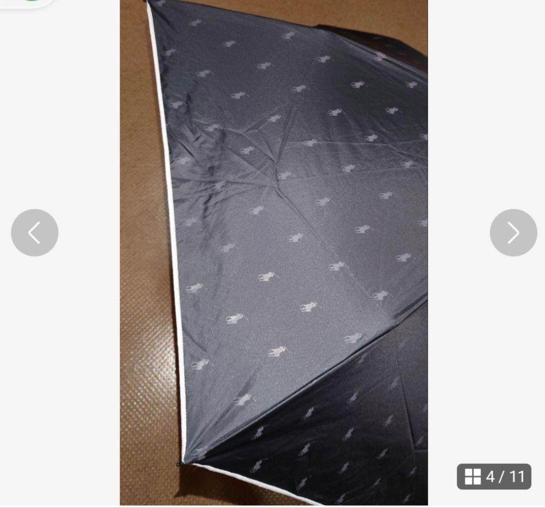 2、ラルフローレン　晴雨兼用　黒　地模様　折り畳み