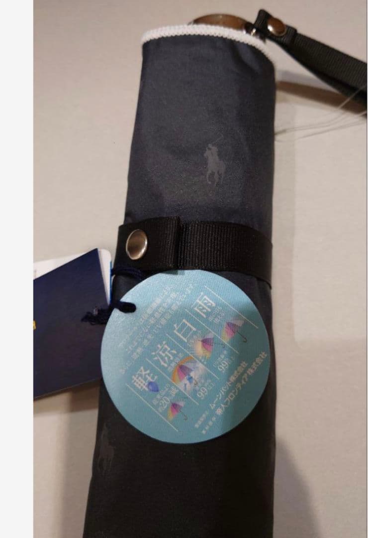 2、ラルフローレン　晴雨兼用　黒　地模様　折り畳み