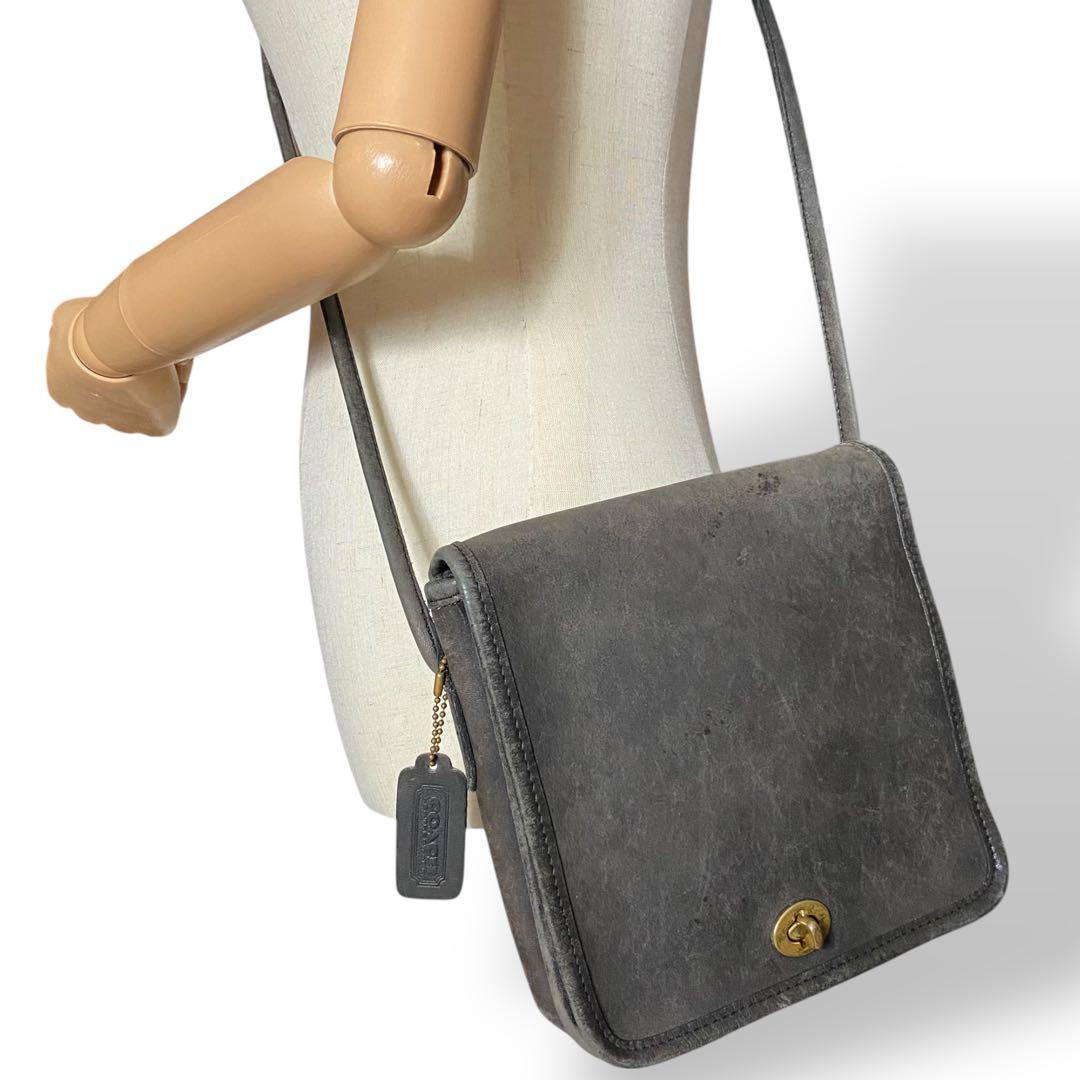 希少 COACH オールドコーチ ショルダーバッグ USA ターンロック レザー