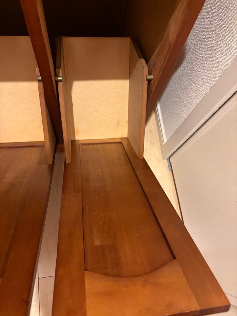 カントリー　キッチンカウンター ダストボックス 木製 ゴミ箱　キャスター付