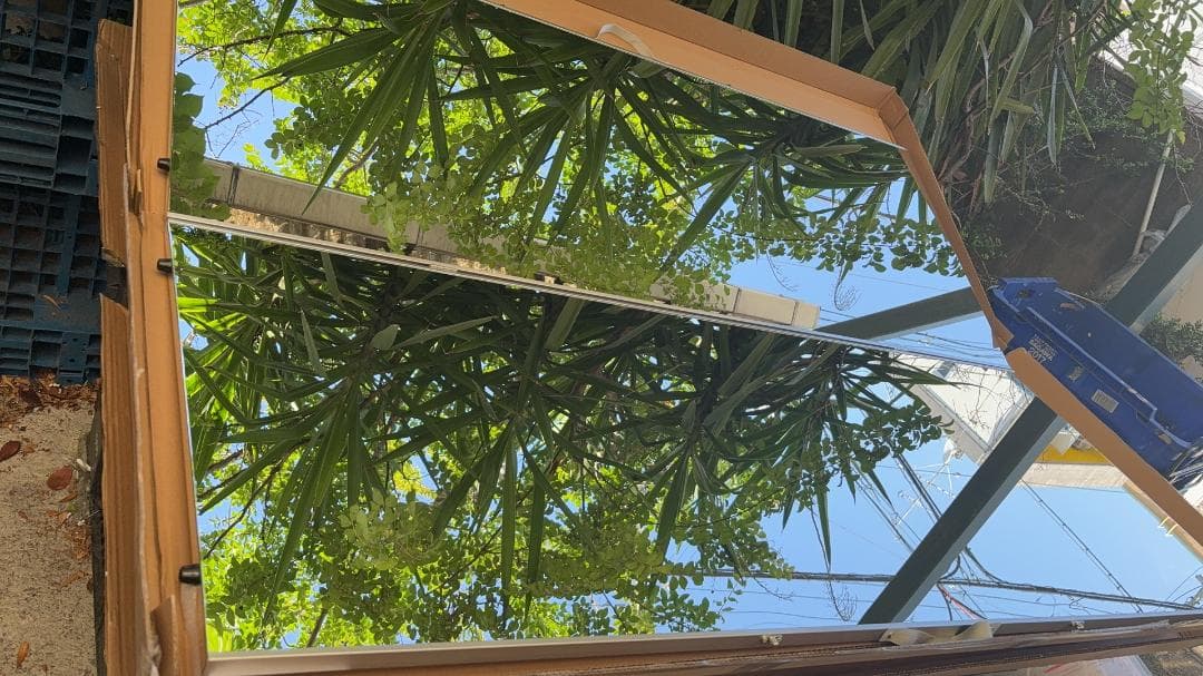 【美品】折り畳み 割れない鏡 ダンスミラー 60cmx2枚 銀 １番