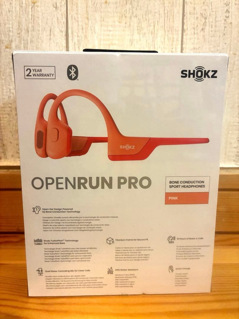 新品　SHOKZ OPENRUN PRO 骨伝導イヤホン　ピンク　保証書付属