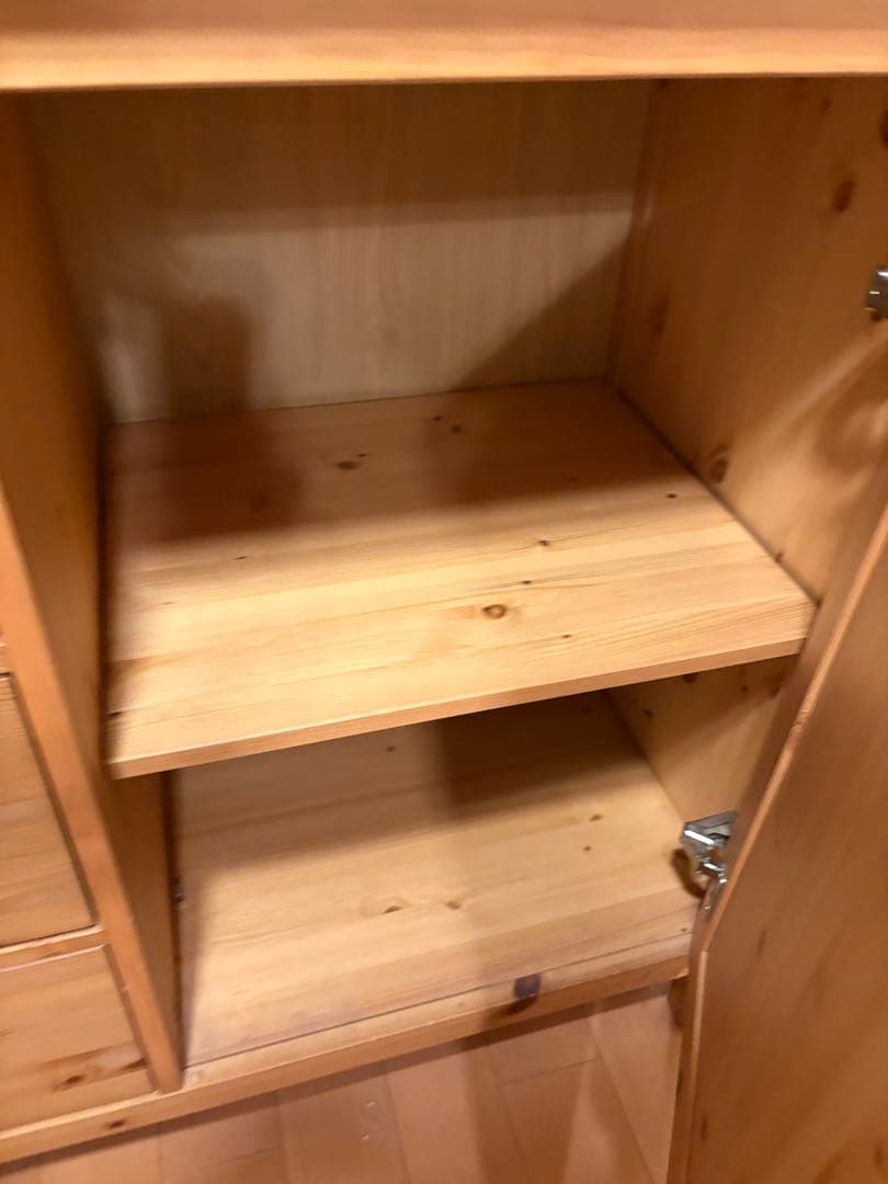 あちこです。ナチュラルウッド 食器棚 引き出し付き