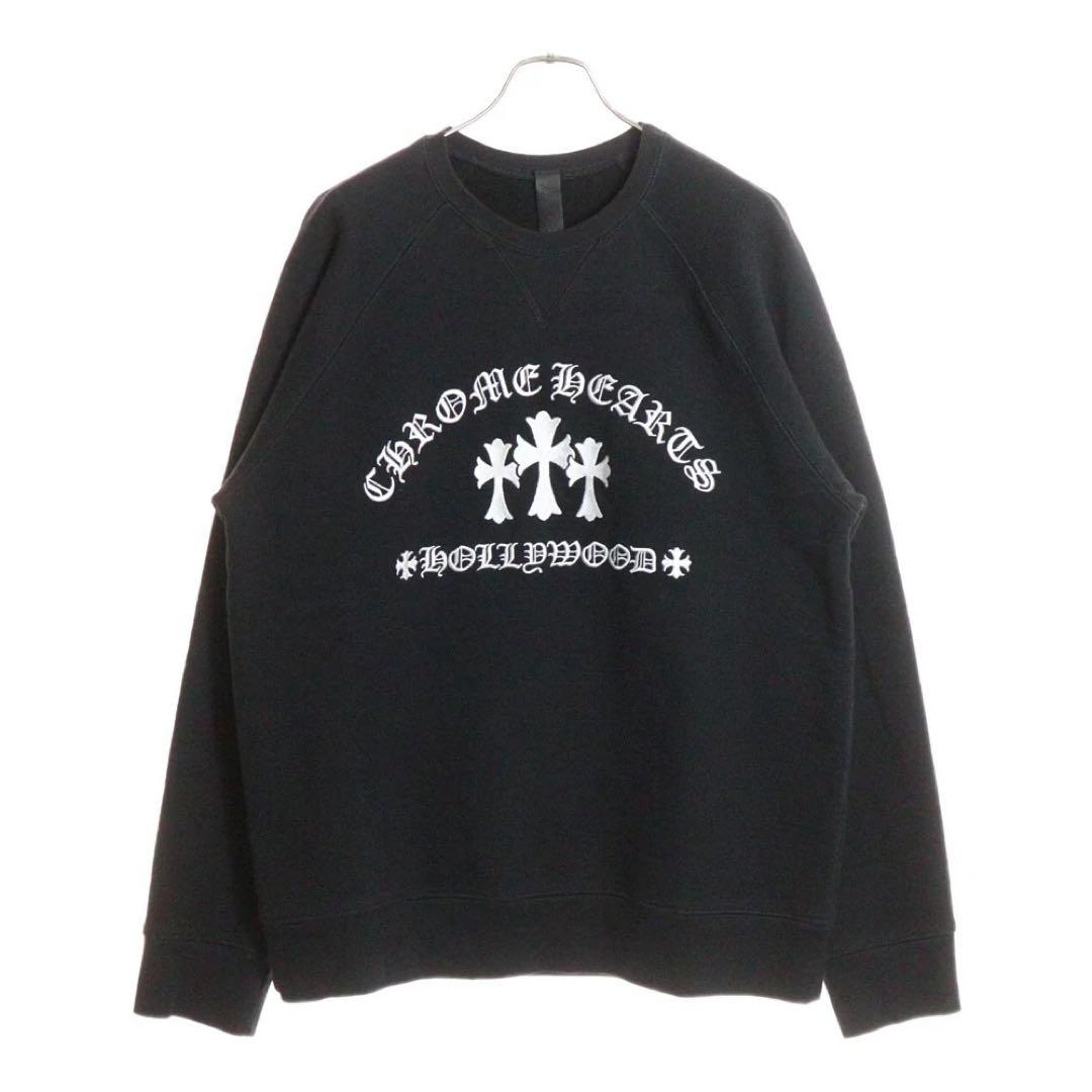 s*k様 CHROME HEARTS ブラック トレーナー トリプルクロス刺繍ロ