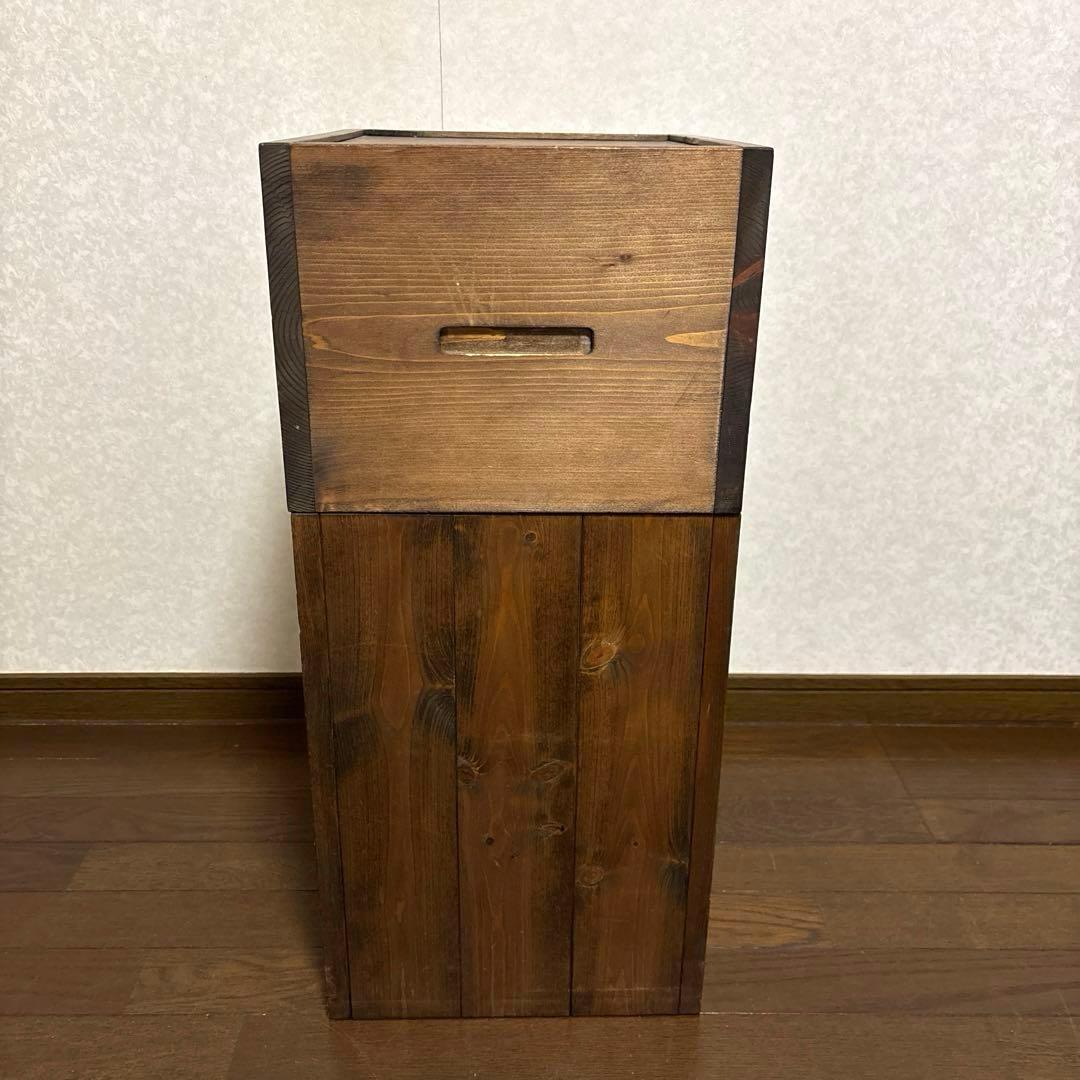 【良品】MI-MI-MOKO ミーミーモコ 高級木製ダストボックス ゴミ箱 木製