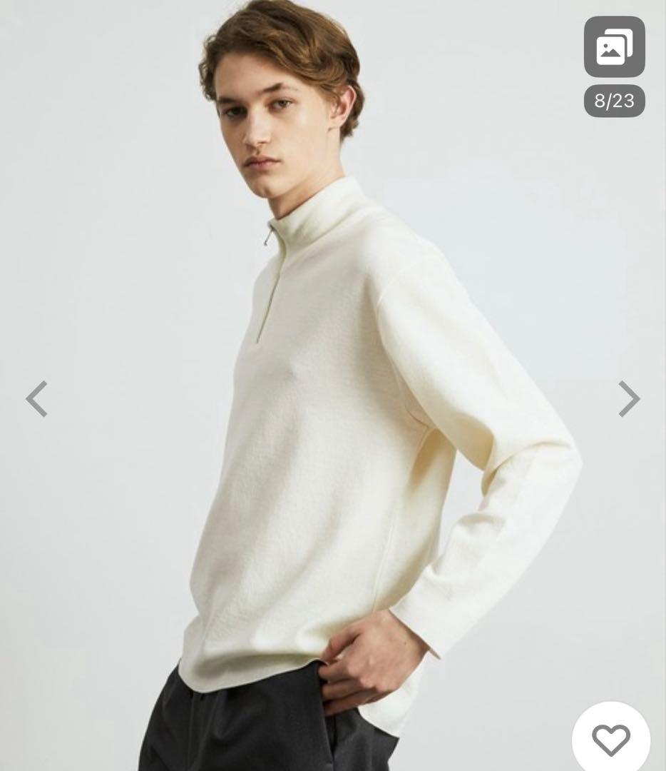 【新品未使用】18Gウールミラノリブハーフジップニット