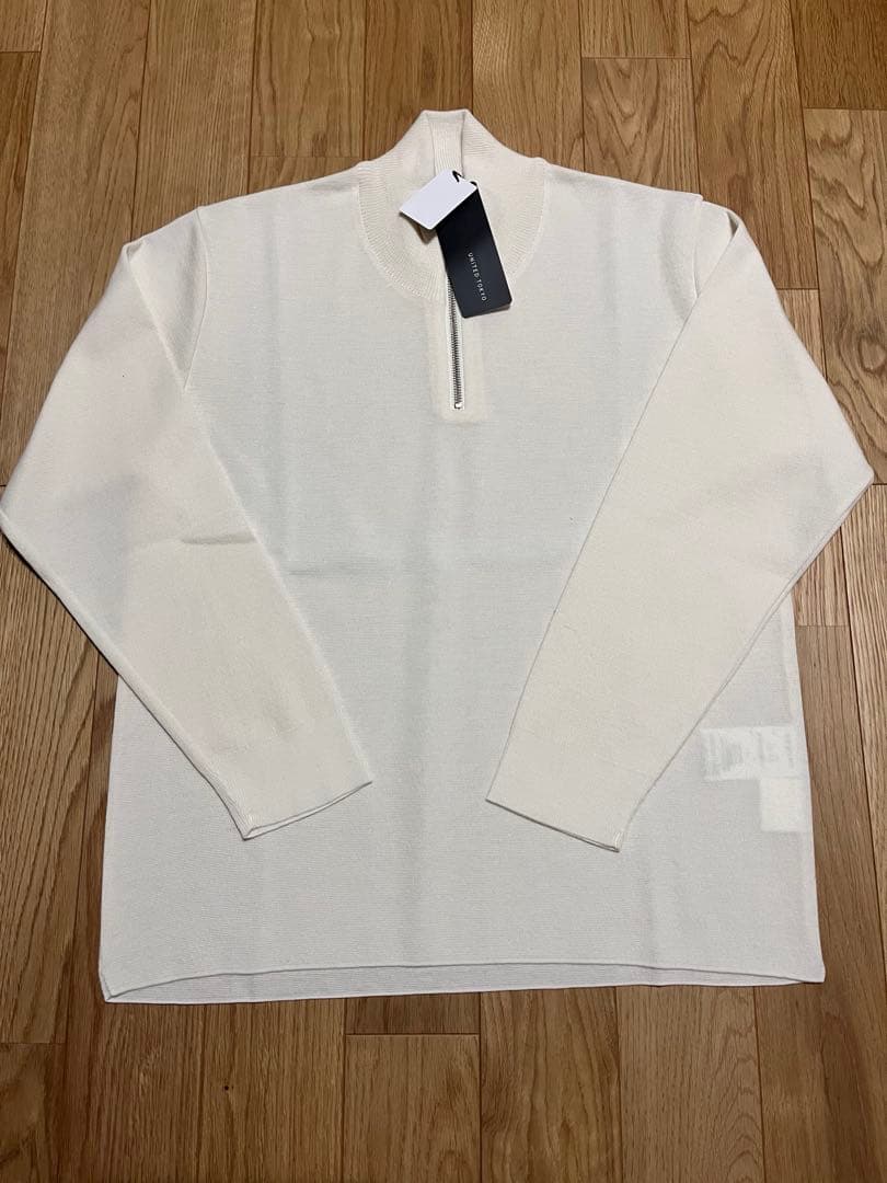 【新品未使用】18Gウールミラノリブハーフジップニット
