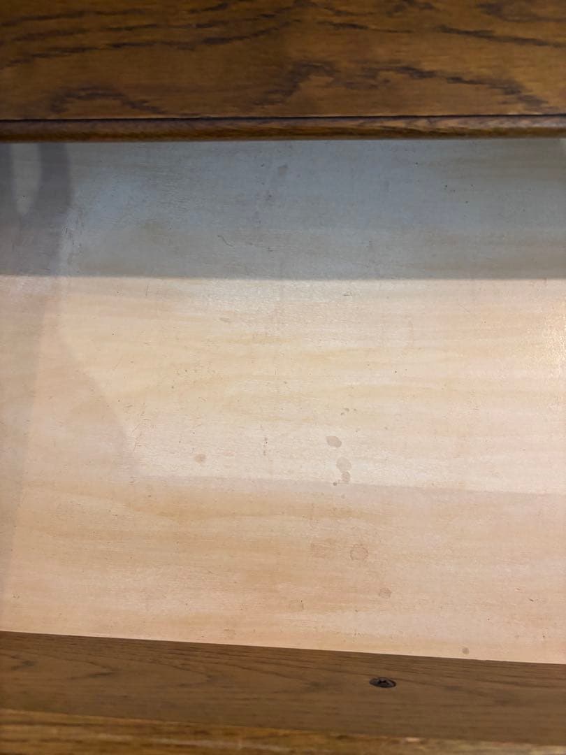 木製ライティングデスク スライド扉付き