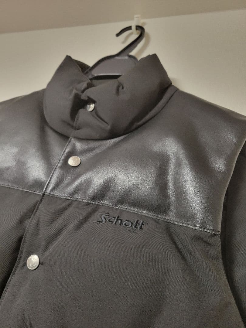 Schott レザーダウン ベスト M ブラック　試着のみ