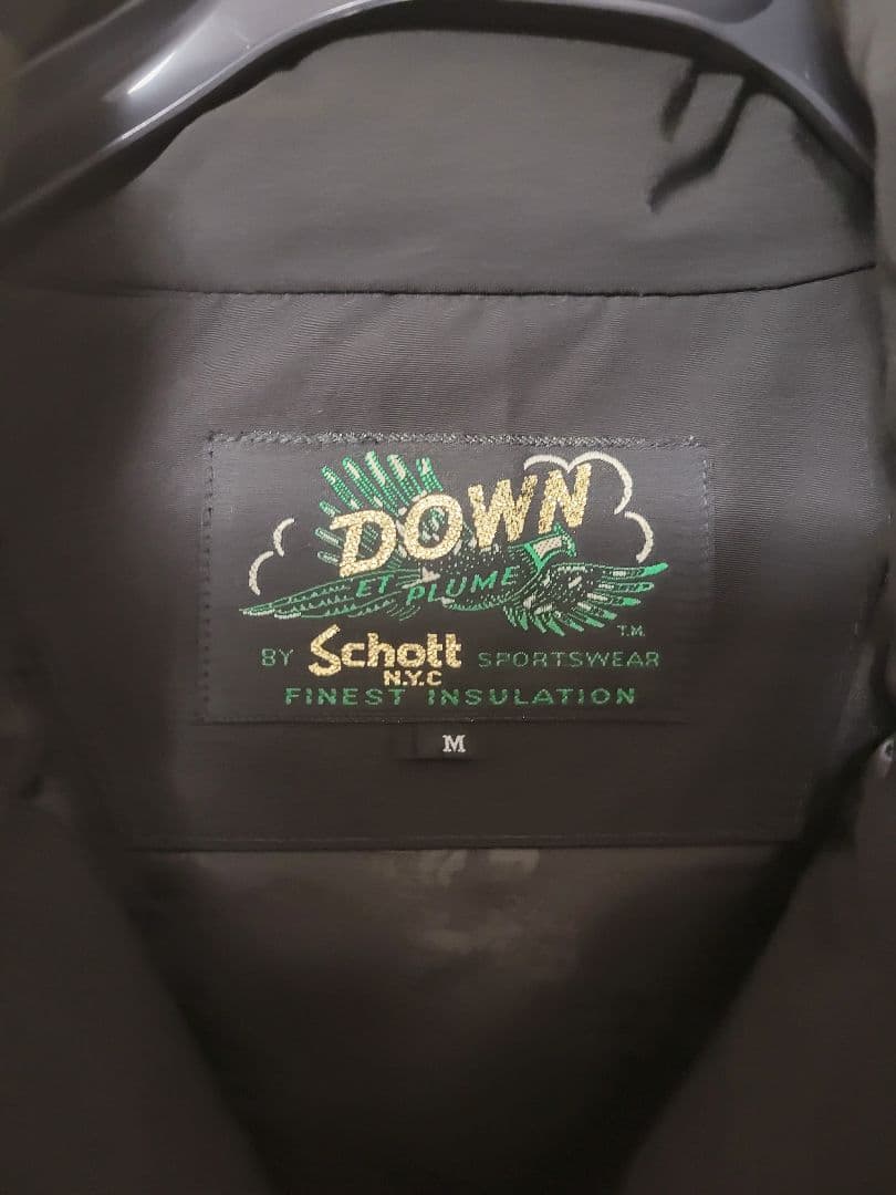 Schott レザーダウン ベスト M ブラック　試着のみ