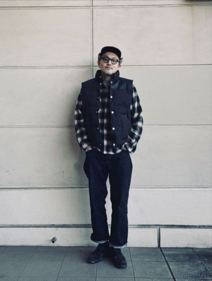 Schott レザーダウン ベスト M ブラック　試着のみ