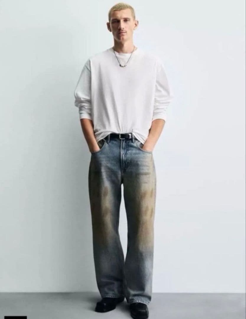 ZARA ヴィンテージ加工バギーフィットジーンズ EUR40 アクネ