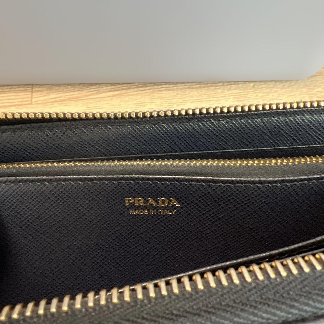 【美品】※限定色PRADA プラダ サフィアーノ 長財布 ラウンドジップ バルト