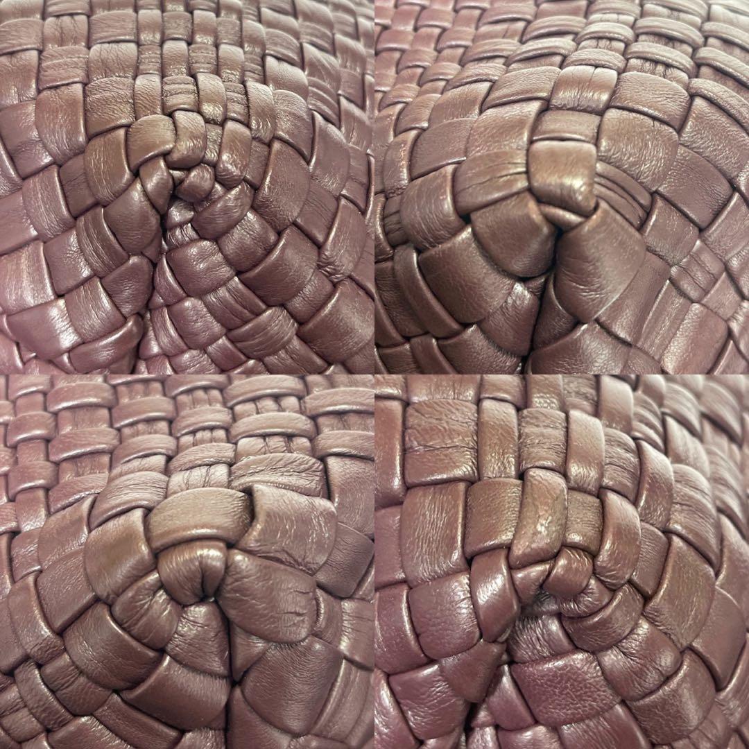 専用品FALORNI イントレチャート ボルドー ラムレザー ハンドバッグ