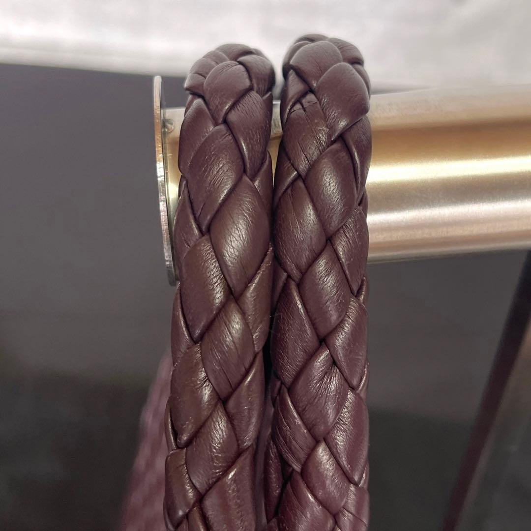 専用品FALORNI イントレチャート ボルドー ラムレザー ハンドバッグ