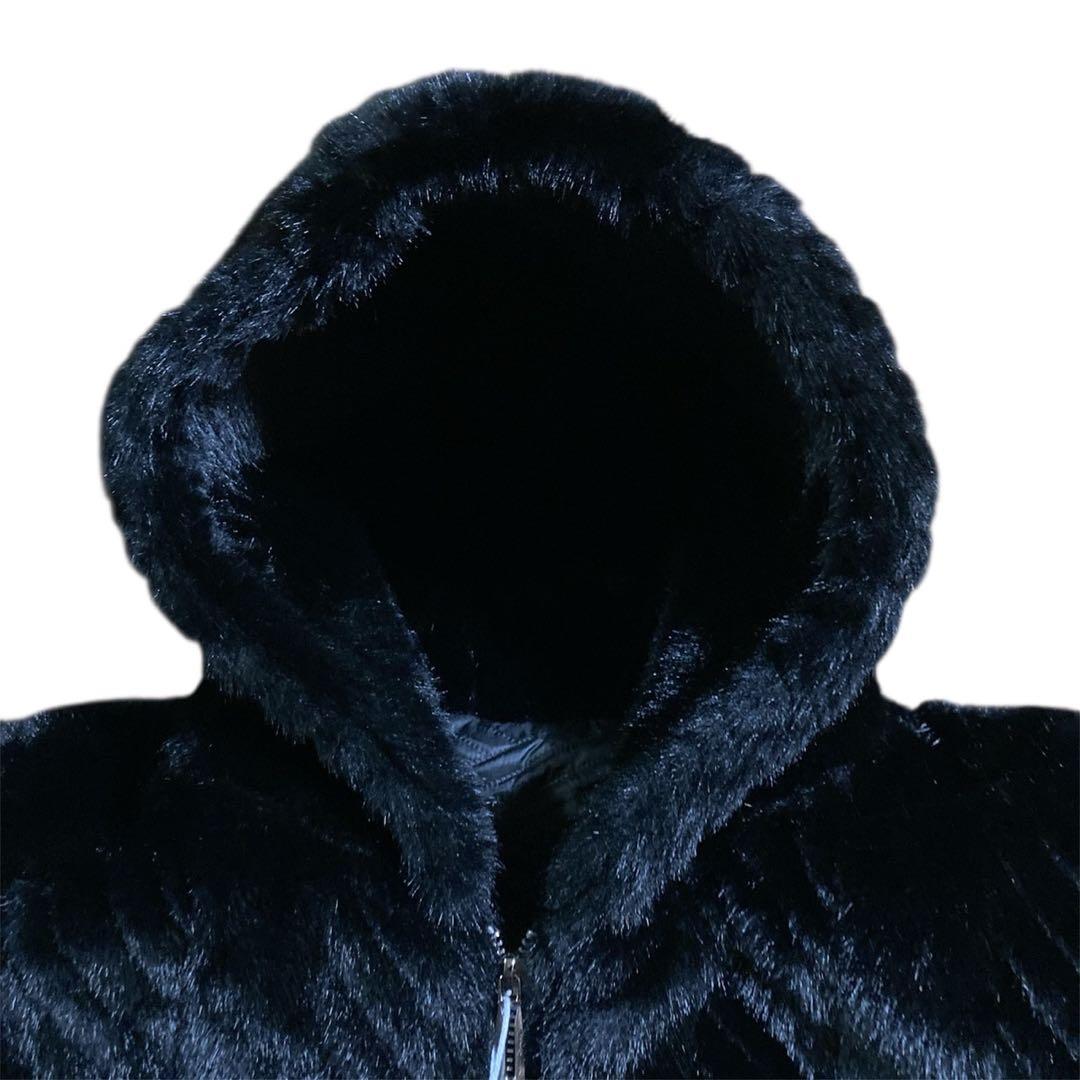 新品タグ付き✨【RISELIN】ファーコート フード付 カシミヤミンク混 (M)