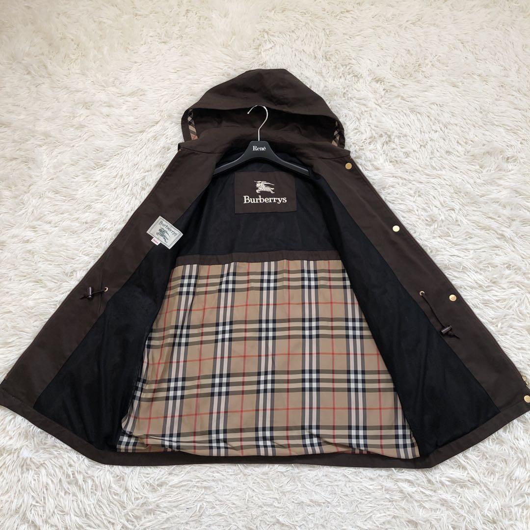 高級✨人気　バーバリー　モッズコート　ノバチェック　2way 金ボタン　メッシュ