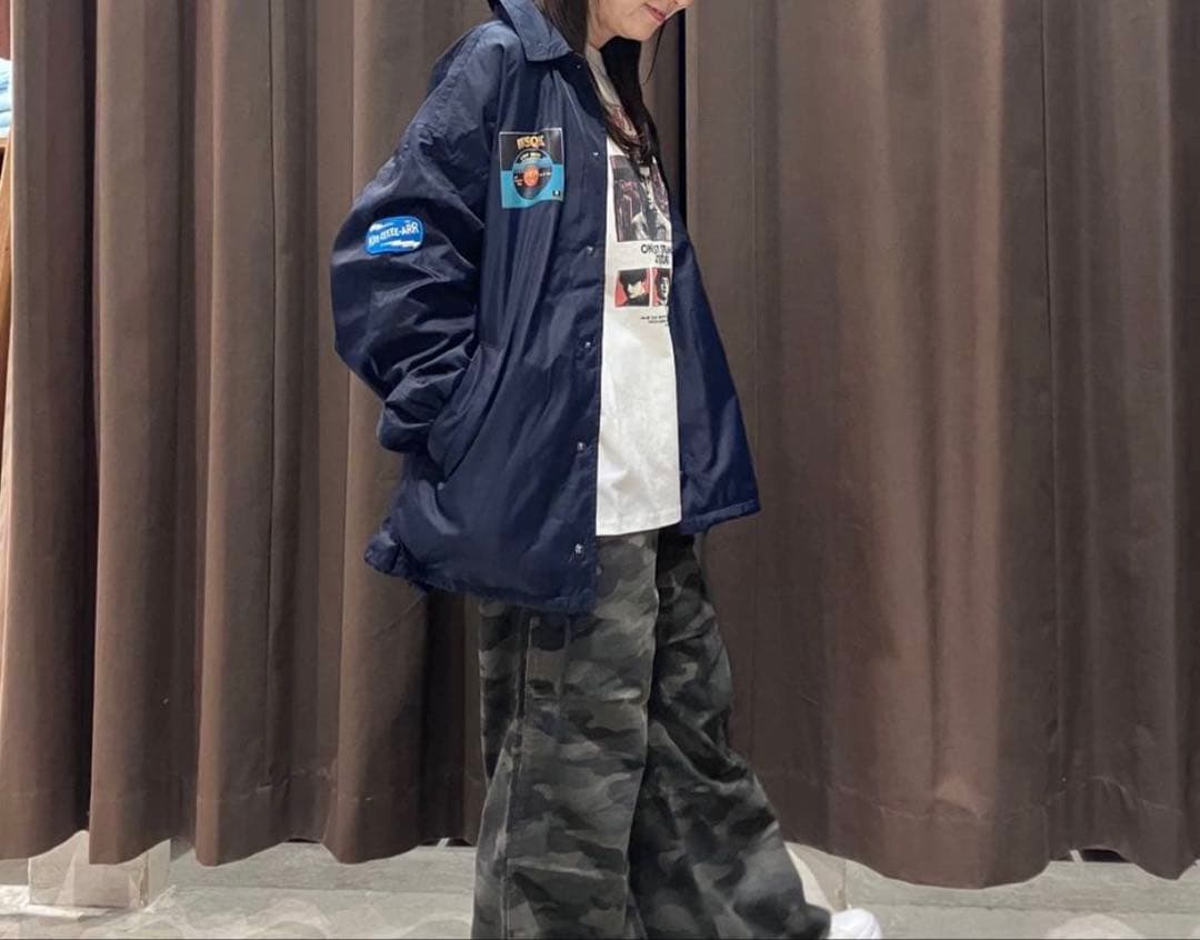 1度使用のみ ニコアンド ストレンジャーシングス コーチジャケット ネイビー