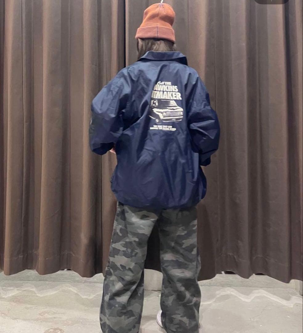 1度使用のみ ニコアンド ストレンジャーシングス コーチジャケット ネイビー