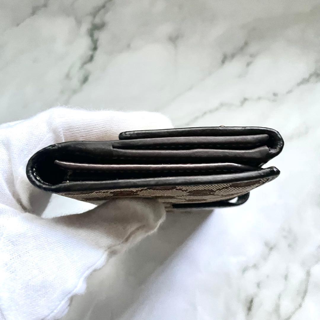 GUCCI グッチ　長財布　GGキャンバス　ロゴプレート　Wホック　0117-④