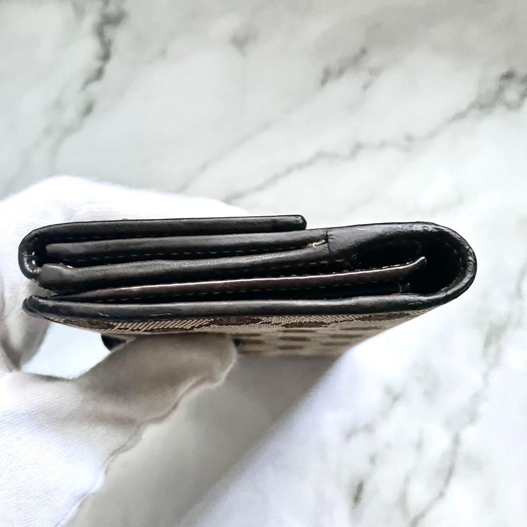 GUCCI グッチ　長財布　GGキャンバス　ロゴプレート　Wホック　0117-④
