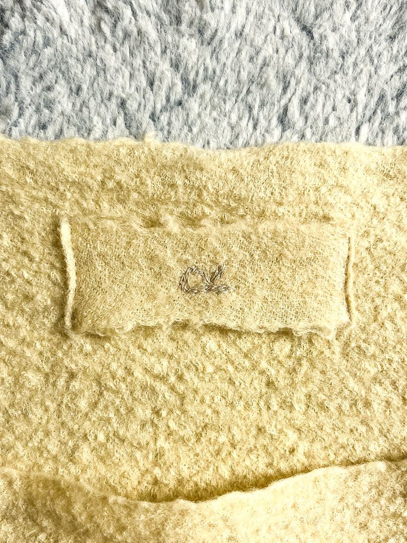 【45R】45rpm 毛100% ウール縮絨ニットロングワンピース イエロー 0