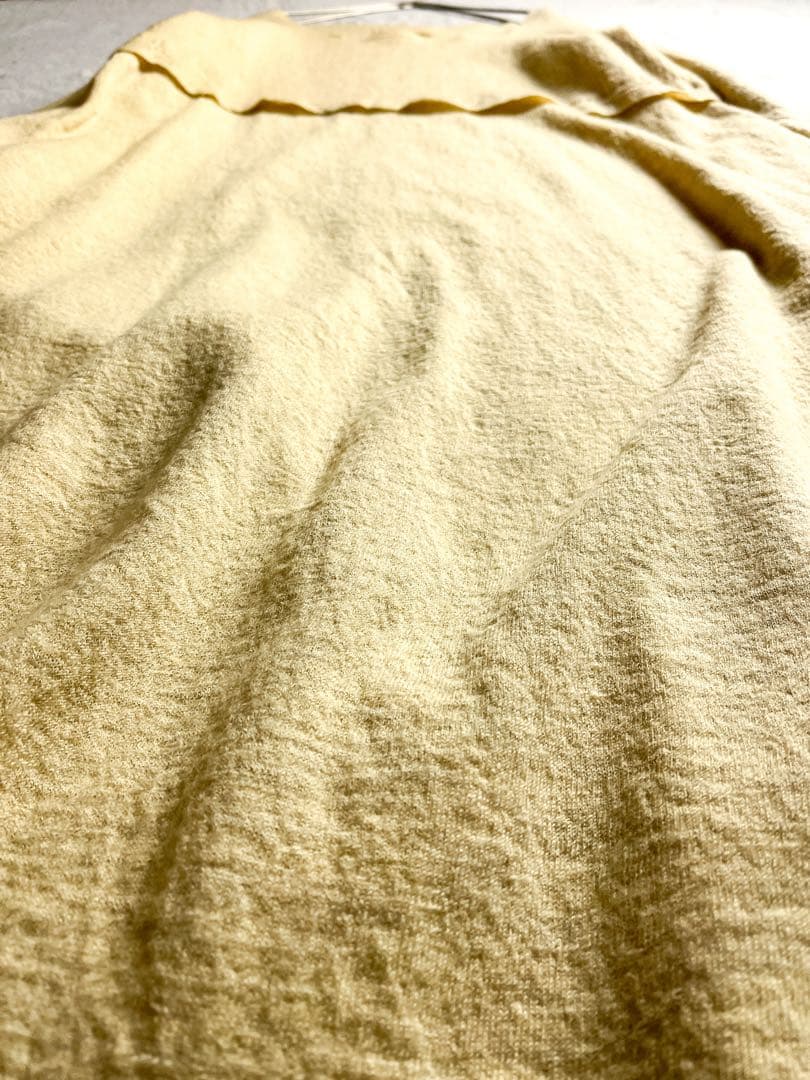 【45R】45rpm 毛100% ウール縮絨ニットロングワンピース イエロー 0