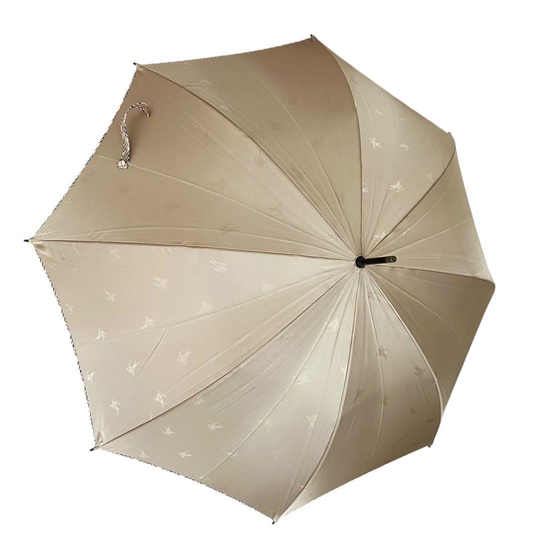 極美品　バーバリー　Burberry 長傘　ホースロゴ　ノバチェック