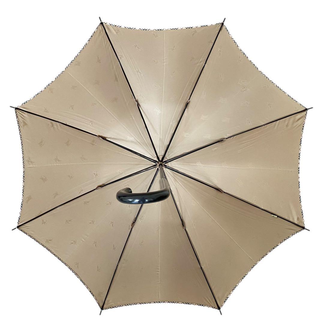 極美品　バーバリー　Burberry 長傘　ホースロゴ　ノバチェック