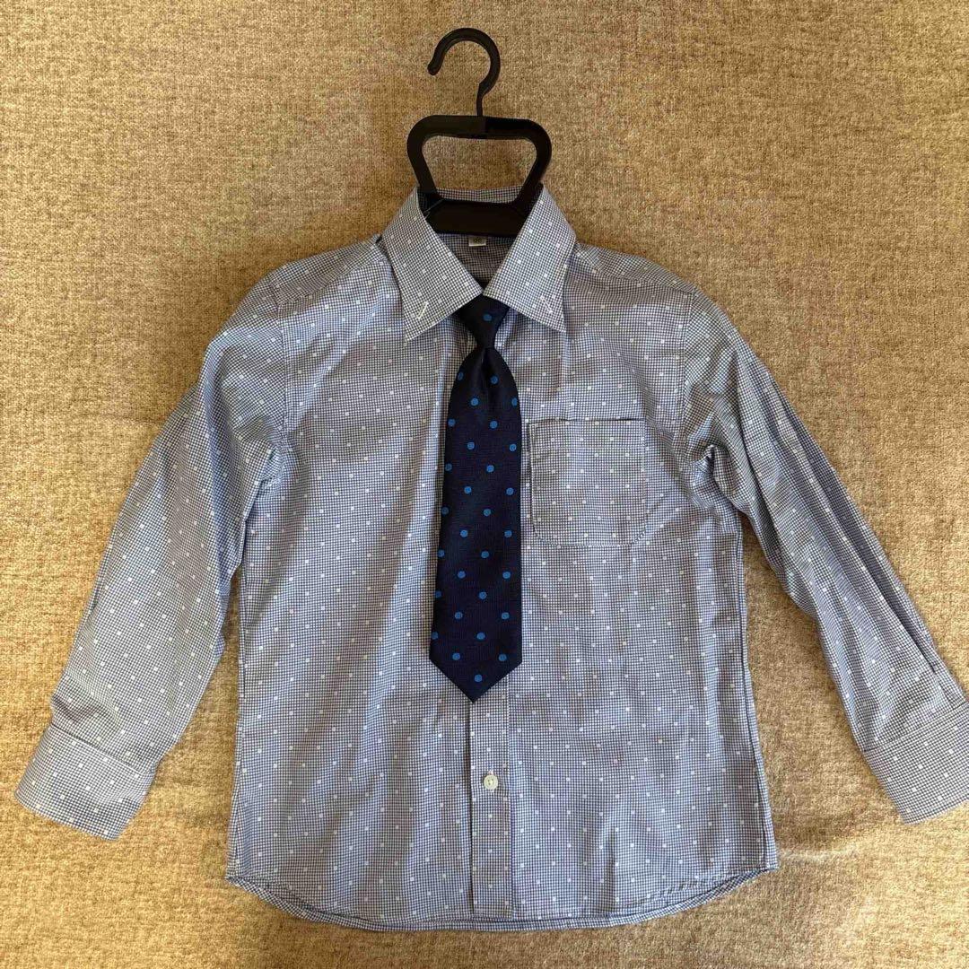 ネイビー チェック柄 男の子 ブレザーとハーフパンツ スーツセット 120cm