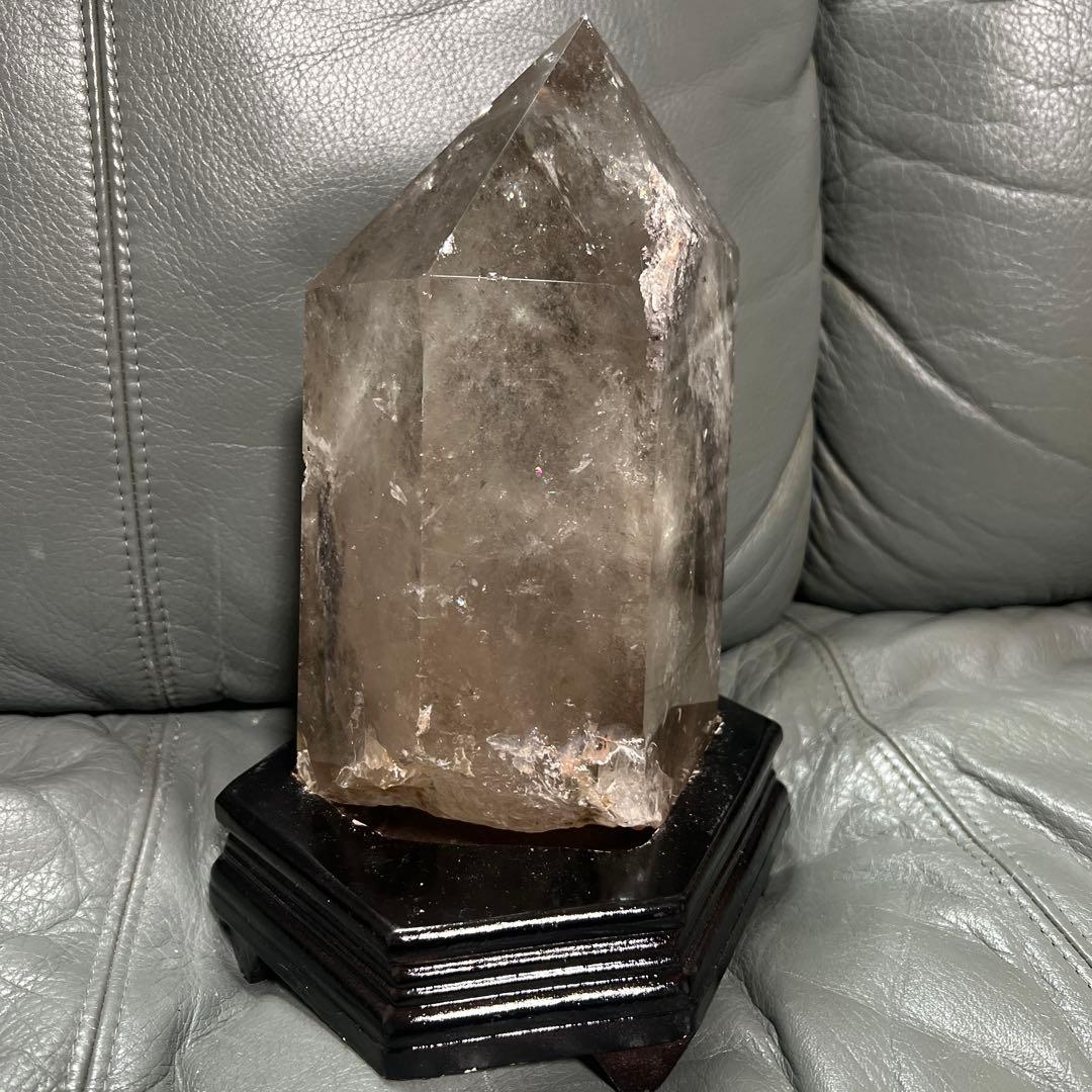 特価！超美品！特大　スモーキークォーツ　六角柱　煙水晶 27cm5.2kg