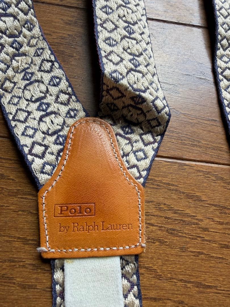 ポロラルフローレン サスペンダー 総柄 ラビットイヤー 真鍮金具