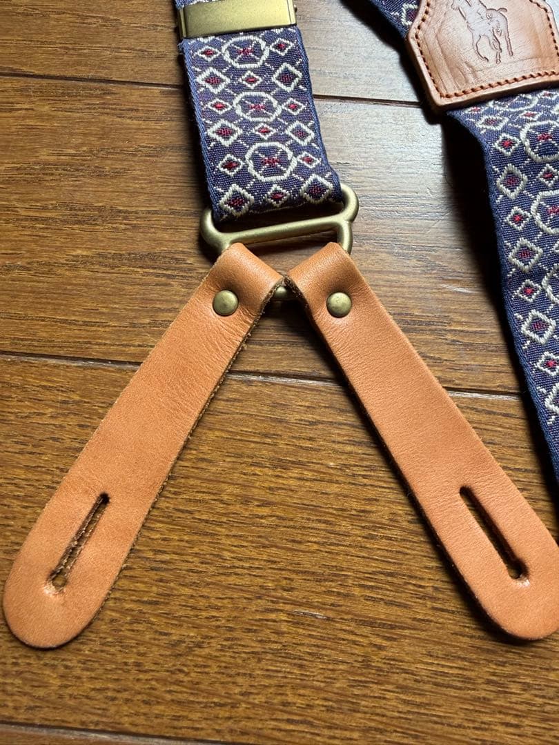 ポロラルフローレン サスペンダー 総柄 ラビットイヤー 真鍮金具
