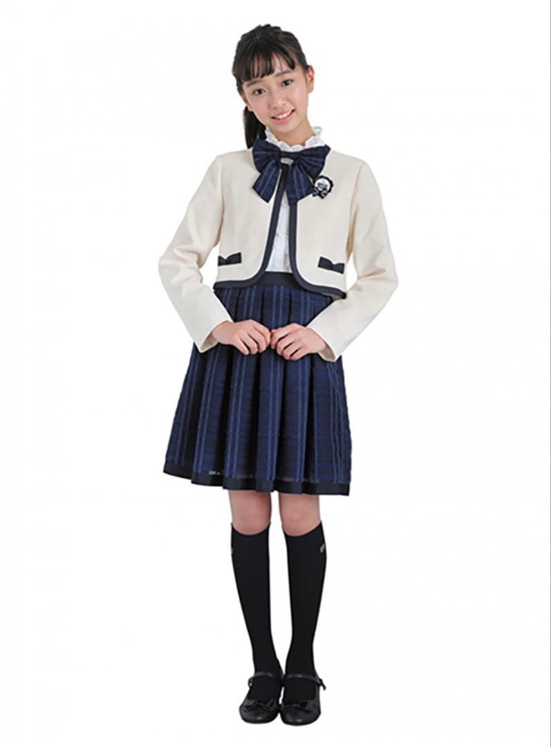 【新品】メゾ ピアノ ジュニア 165 ノーカラージャケット×スカート4点セット