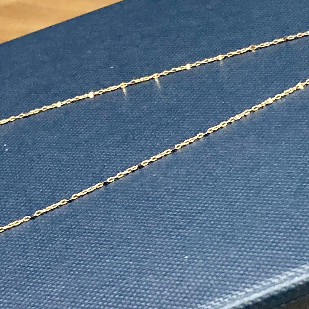 K10 YG ステップペタル チェーンネックレス 0.7g