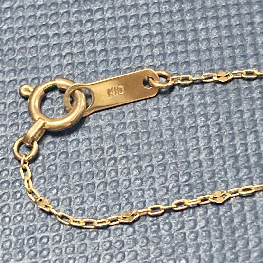 K10 YG ステップペタル チェーンネックレス 0.7g