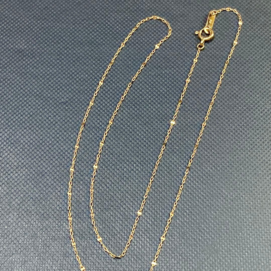 K10 YG ステップペタル チェーンネックレス 0.7g