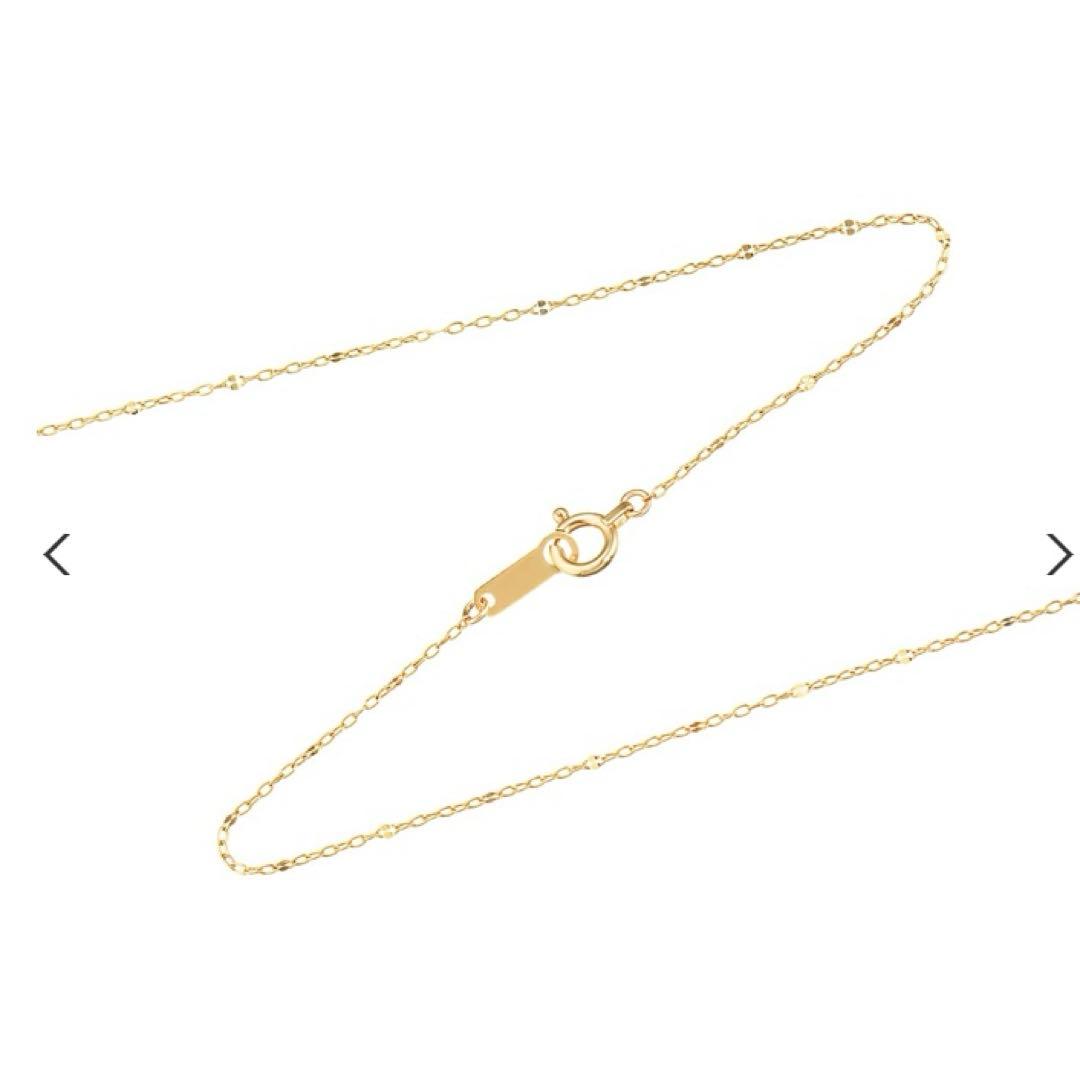 K10 YG ステップペタル チェーンネックレス 0.7g