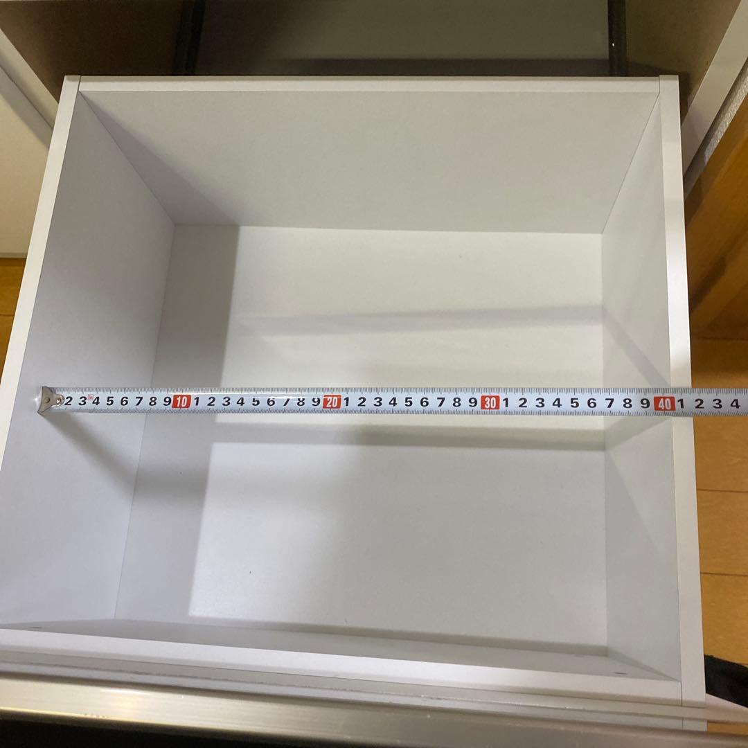 ホワイト 引き出し式キッチン収納 3段