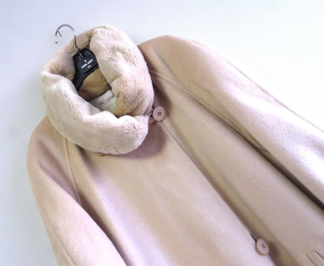 KIMIJIMA カシミヤ 100%エンバミンク襟コートWフェイス一枚仕立て