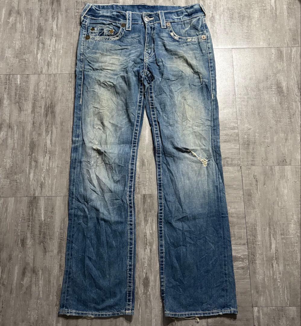 TRUE RELIGION bobby big t 白ステッチ　刺繍　USA