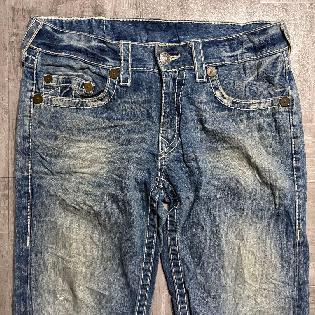 TRUE RELIGION bobby big t 白ステッチ　刺繍　USA